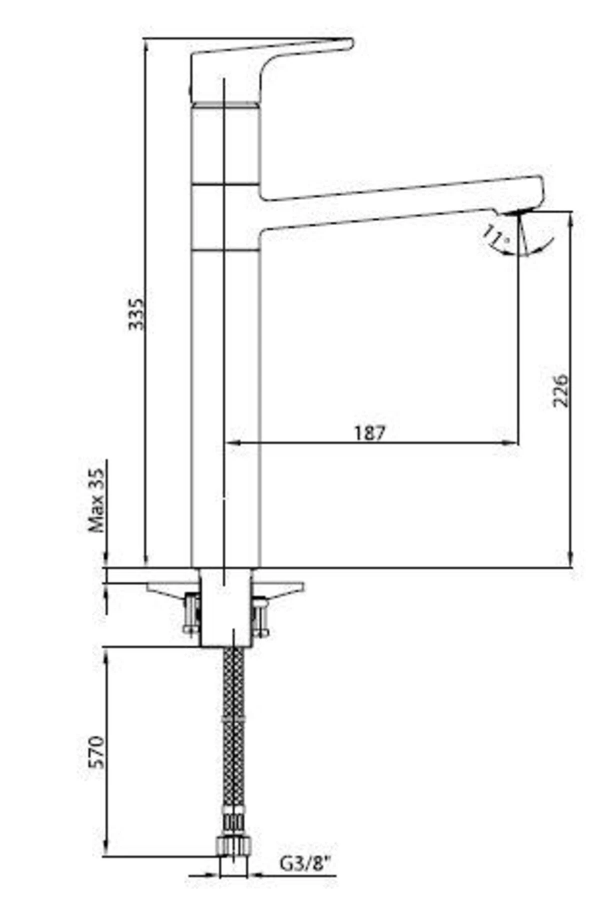 Luna Yüksek Tip Lavabo Bataryası- Altın 102808949