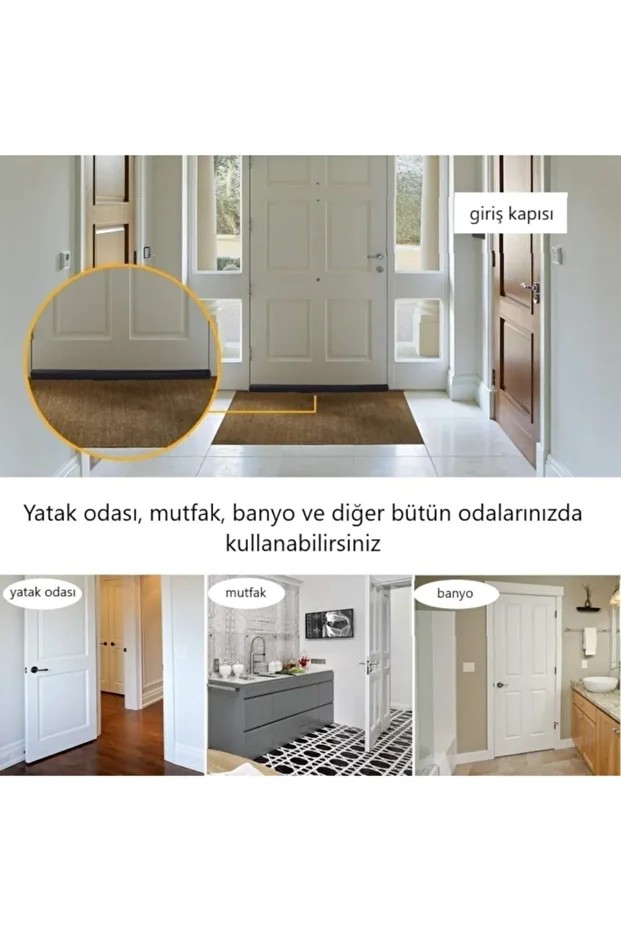 Yakıt Tasarruflu Kapı Altı Yalıtım Çift Taraflı Soğuk Rüzgar Önleyici Kapı Altlığı Stoper-5 Adet