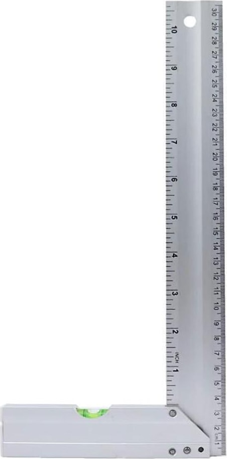 Su Terazili Alüminyum Marangoz Gönye-30 cm
