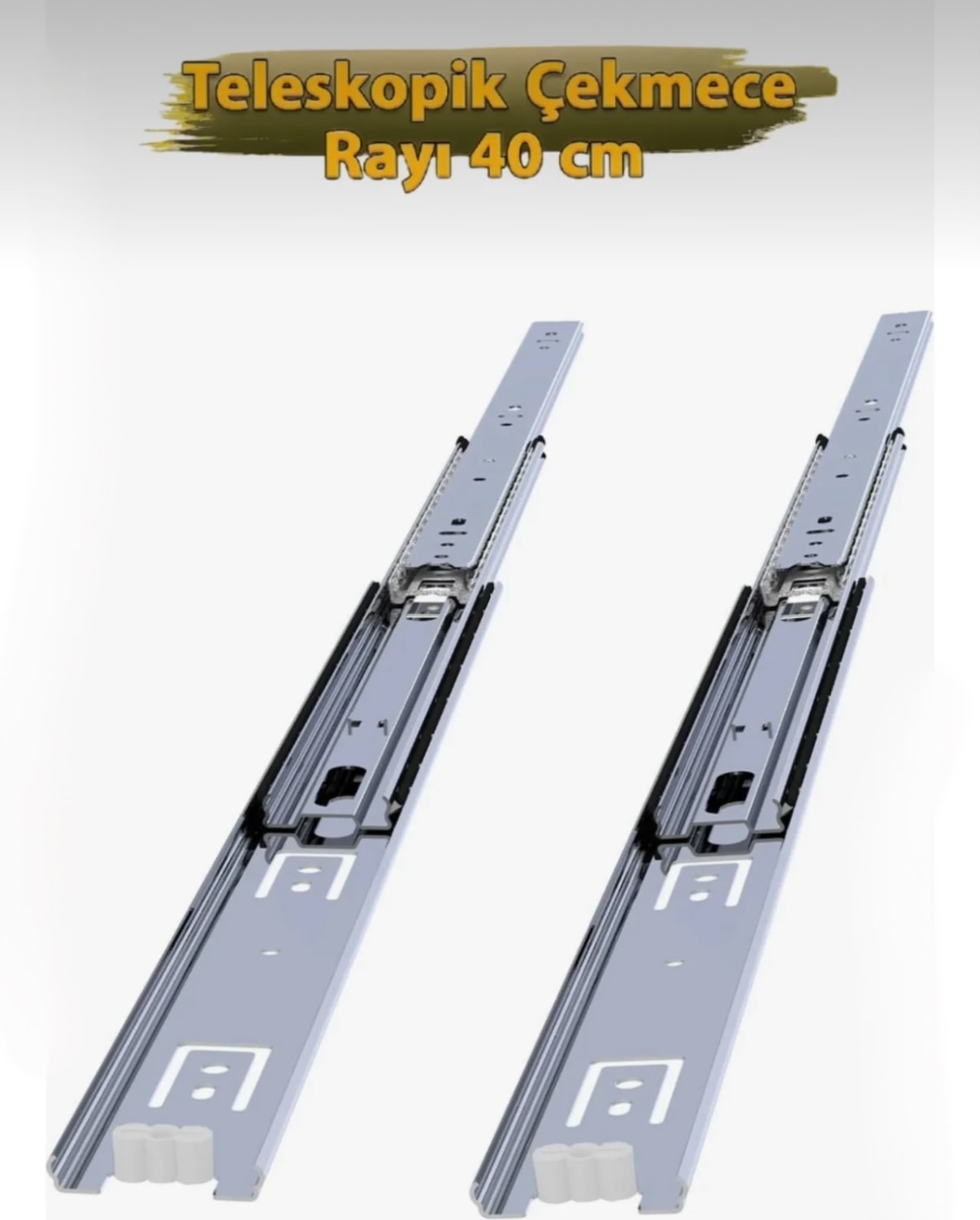 Teleskopik Bilyalı Çekmece Rayı 35 mm 40 cm (1 Takım)