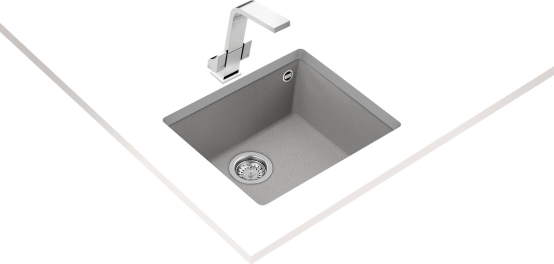 SQUARE 50.40 TG STONE GREY Tezgahaltı Granit Eviye Gri 50 cm 115230021