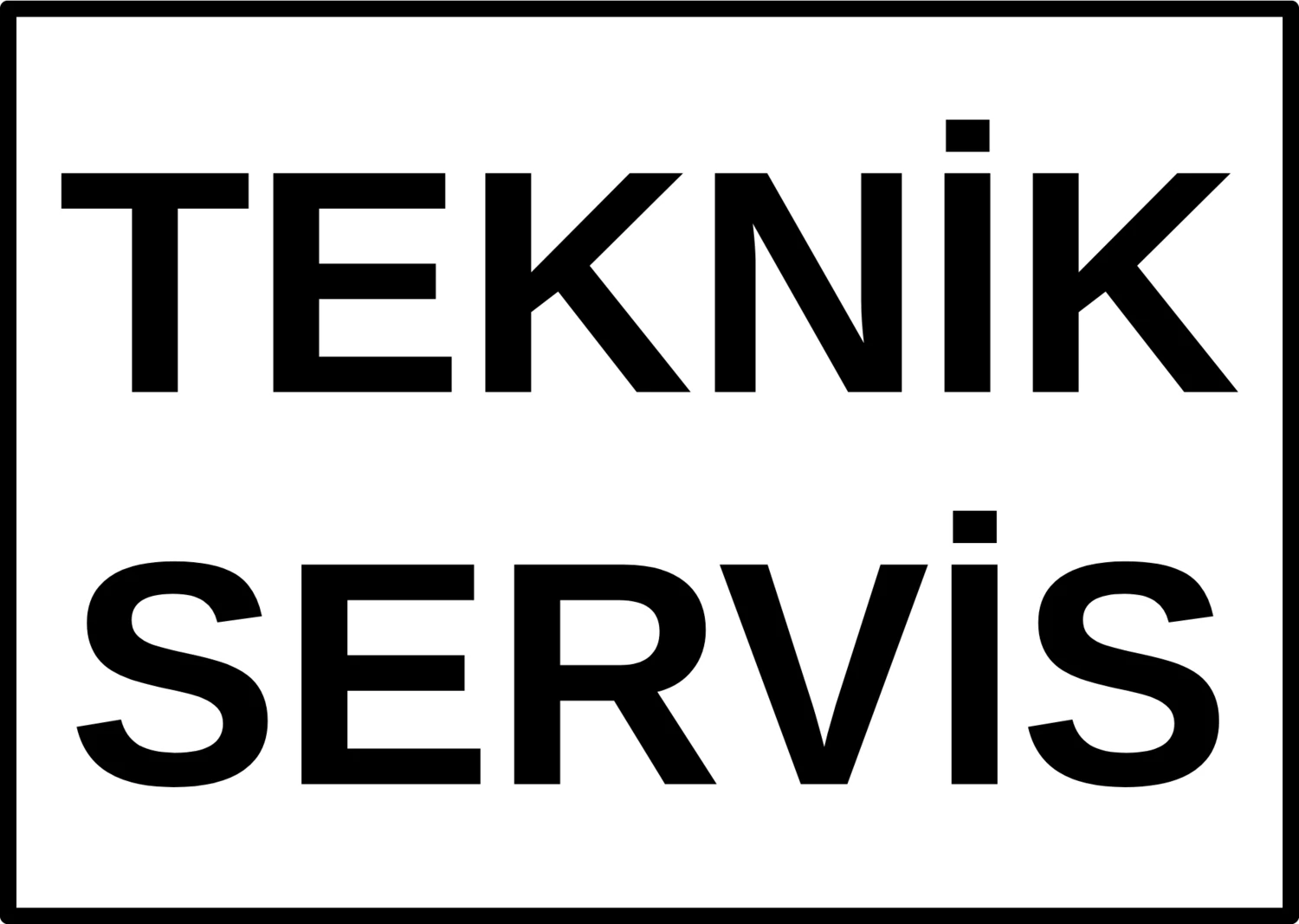 25 x 17,5 cm Teknik Servis Kapı Levhası 3 mm Dekota Üzerine Folyo Baskı