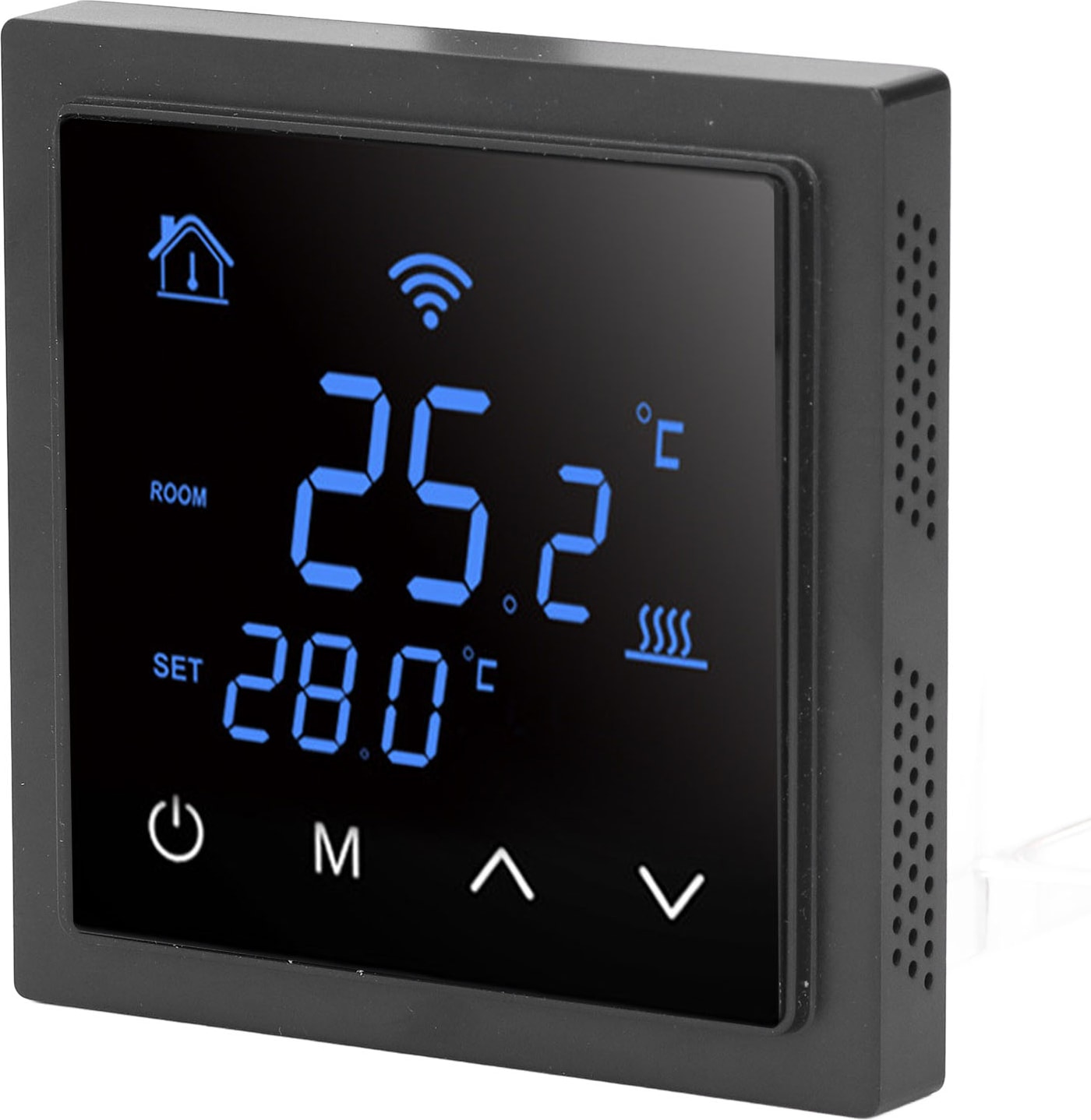 Zemin Isıtma Termostatı 16A Wifi Akıllı Elektrikli Zemin Altı Isıtma Termostatı Ses Fonksiyonu ile Ev Için AC85-250V Siyah (Yurt Dışından)