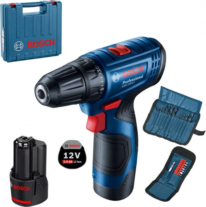 BOSCH Gsr 120-LI Akülü Delme Vidalama + 23 Parça