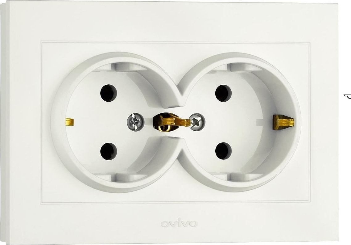 2'Li Topraklı Priz Beyaz Renk