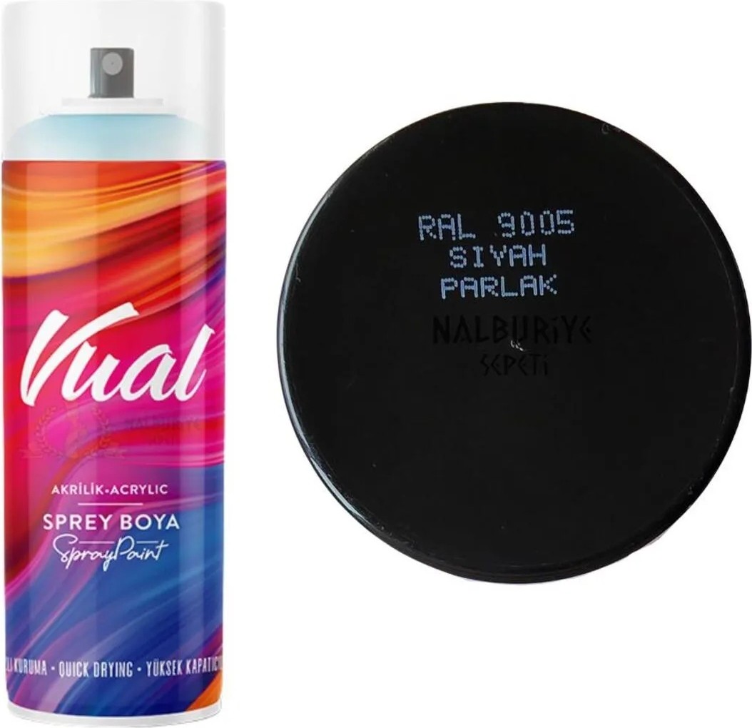 Vual Sprey Boya 400 ml Parlak Siyah 9005