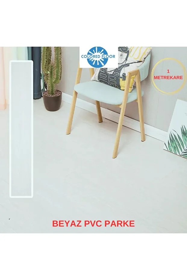 Kendinden Yapışkanlı Beyaz Silinebilir PVC Floor Yer Döşeme Parkesi Salon Ofis Karavan Parke-P12