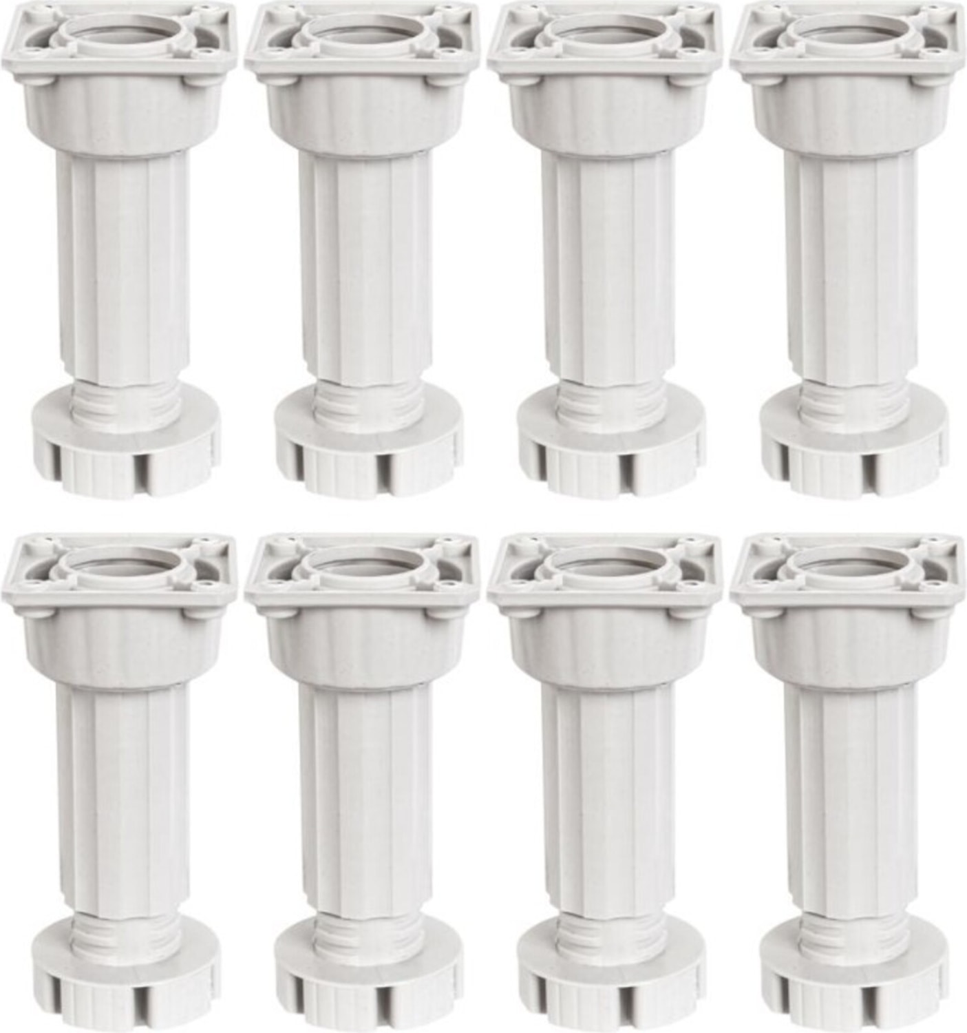 Ayarlanabilir Plastik Baza Mutfak Dolap Tezgah Ayağı 10-15CM Beyaz (8 Adet)