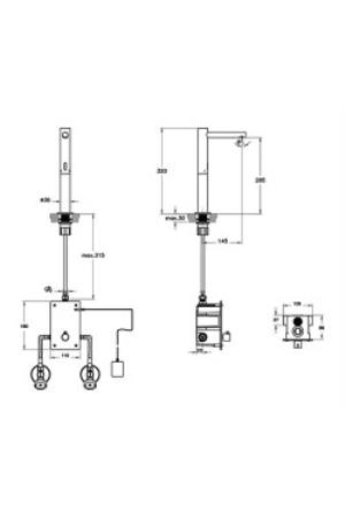 Aquasee Temassız Lavabo Bataryası A4722126 Çanak - Elektrikli - Çift Su Girişli - Bakır