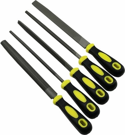 5 Parça 8&amp;#39;&amp;#39; Çelik Eğe Seti Balık Sırtı - Üçgen - Kare - Yuvarlak - Düz Geniş (5224)