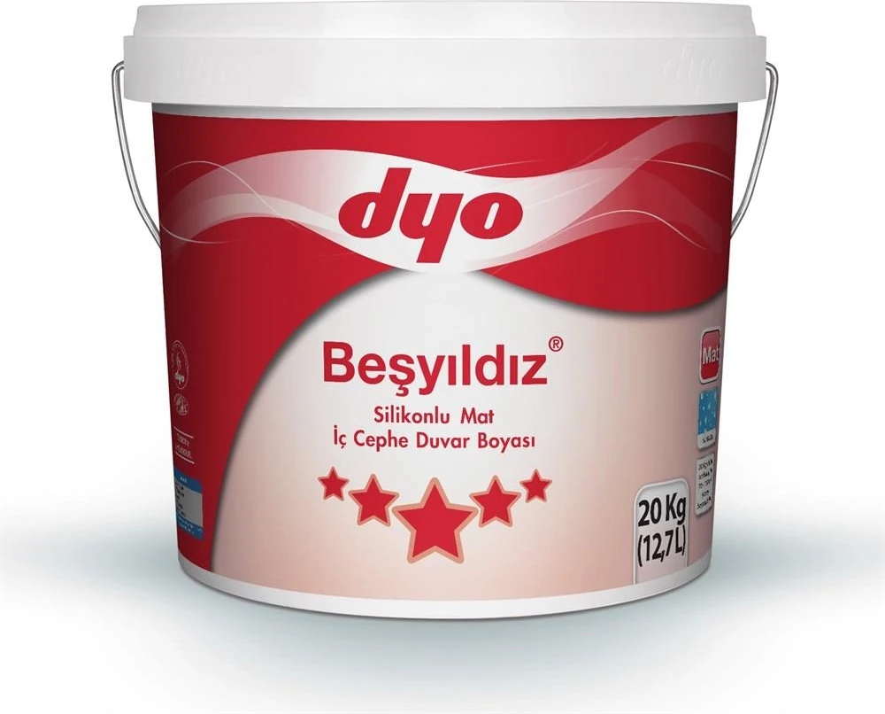 Beşyıldız Silikonlu Mat Iç Cephe Boyası 20 kg Kemik Beyazı