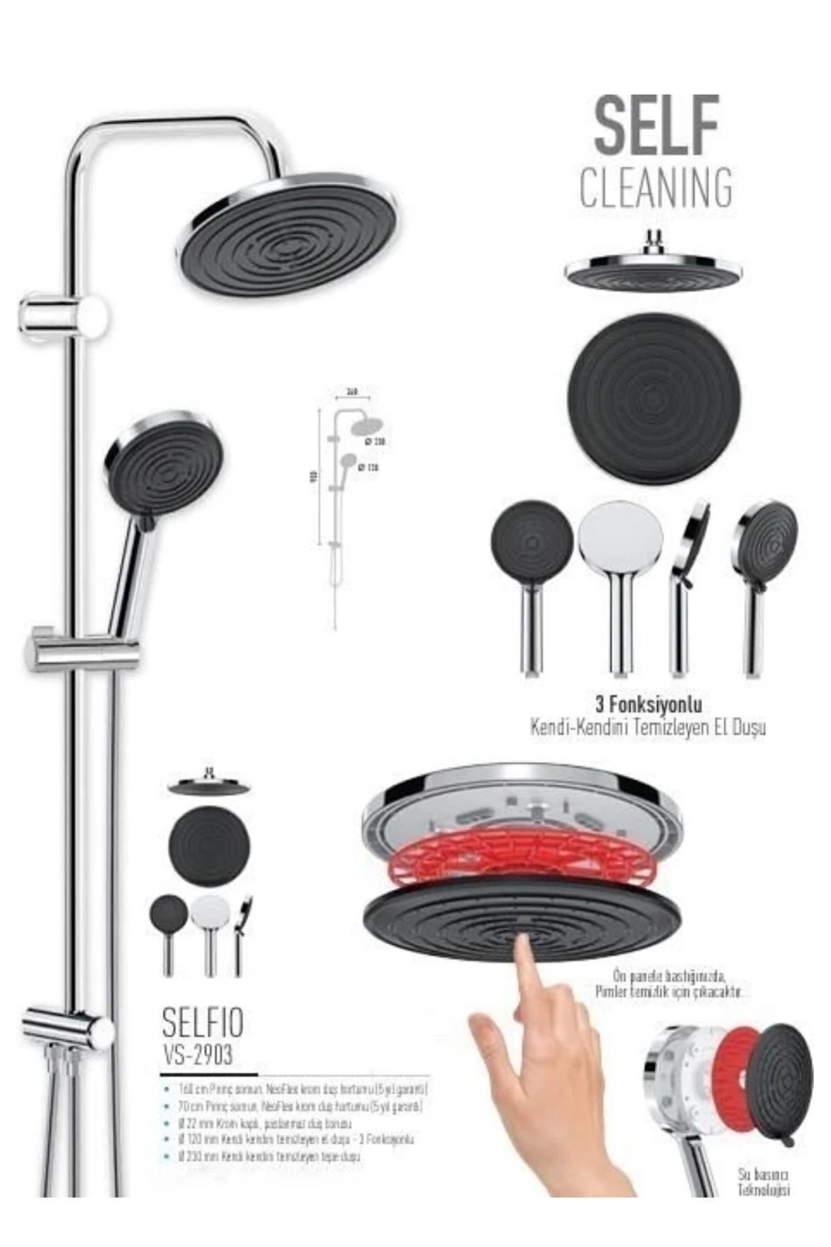 Kireçlenme Önleyici Tepe Duş Seti