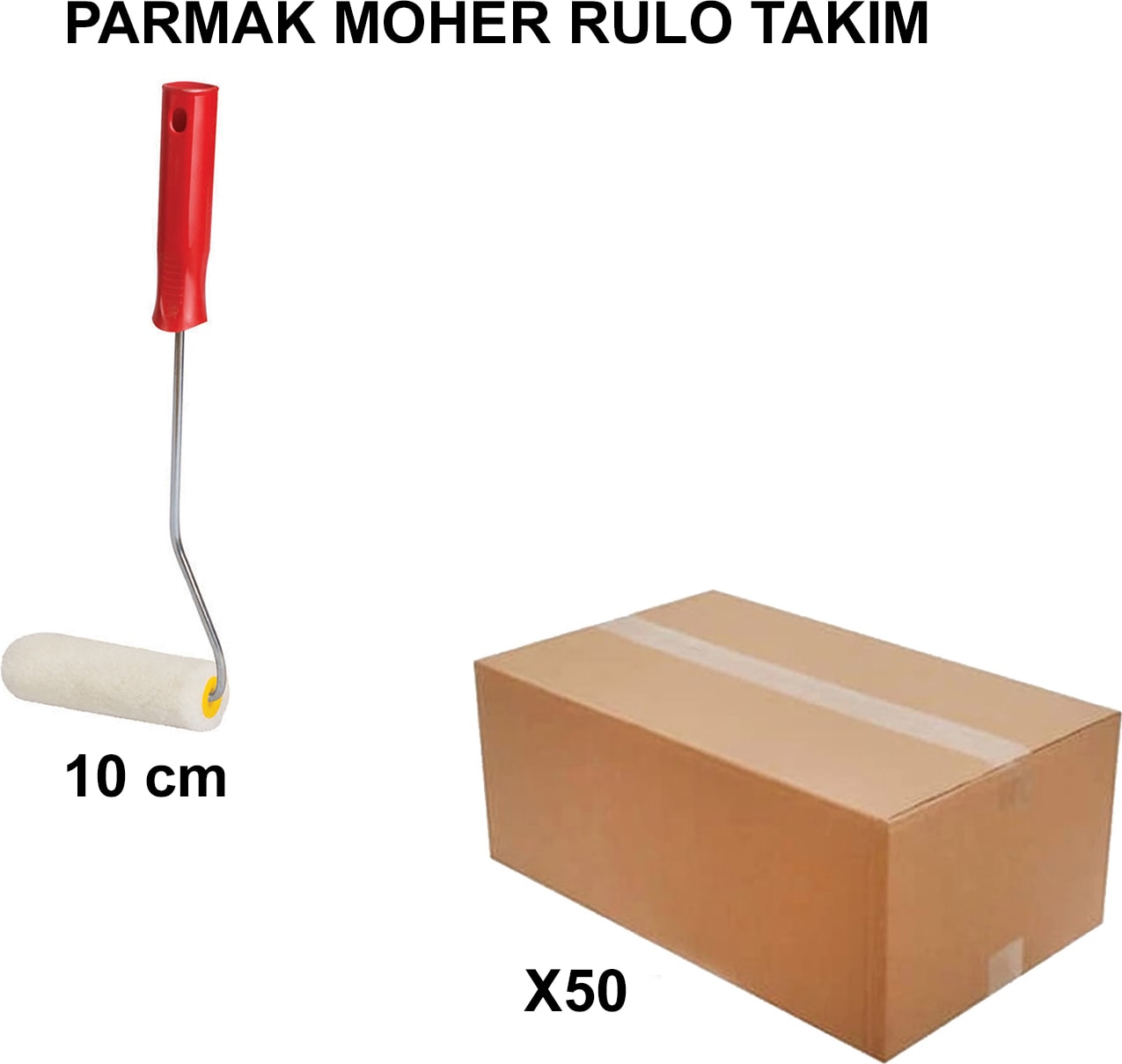 İZMİR FIRÇA Izmir Fırça Arge Toptan Parmak Moher Rulo Takım 10 Cm-50 Adet 010857