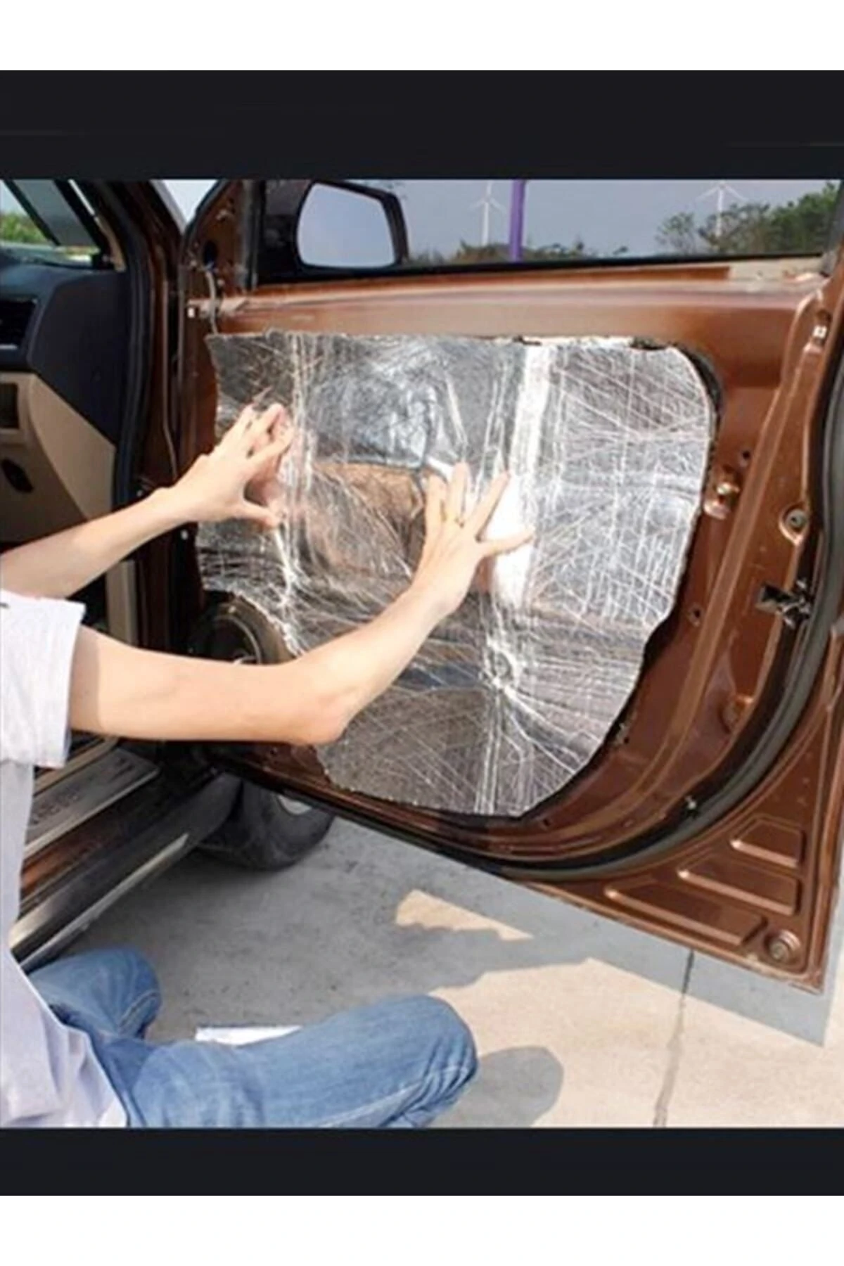 Kaput Altı Alüminyum Folyolu Yalıtım 120x100cm 6mm Yapışkanlı Karavan Oto Ses Yalıtım