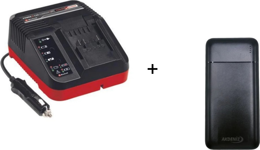 EİNHELL Power x Car Araç Şarj Cihazı – 4512113 + Akdeniz Taşınabilir Şarj Cihazı (Model: S125Q)