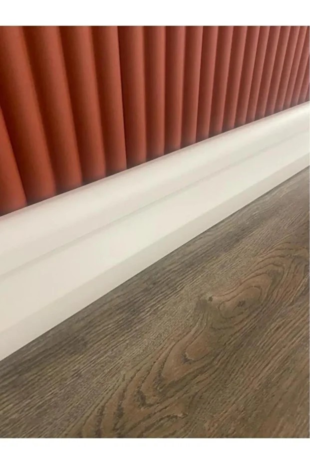 Polimer Lake Beyaz Ledli Süpürgelik 11.5cm x 120cm 1 Adet Salon Ev Ofis Koridor Parke Süpürgelik