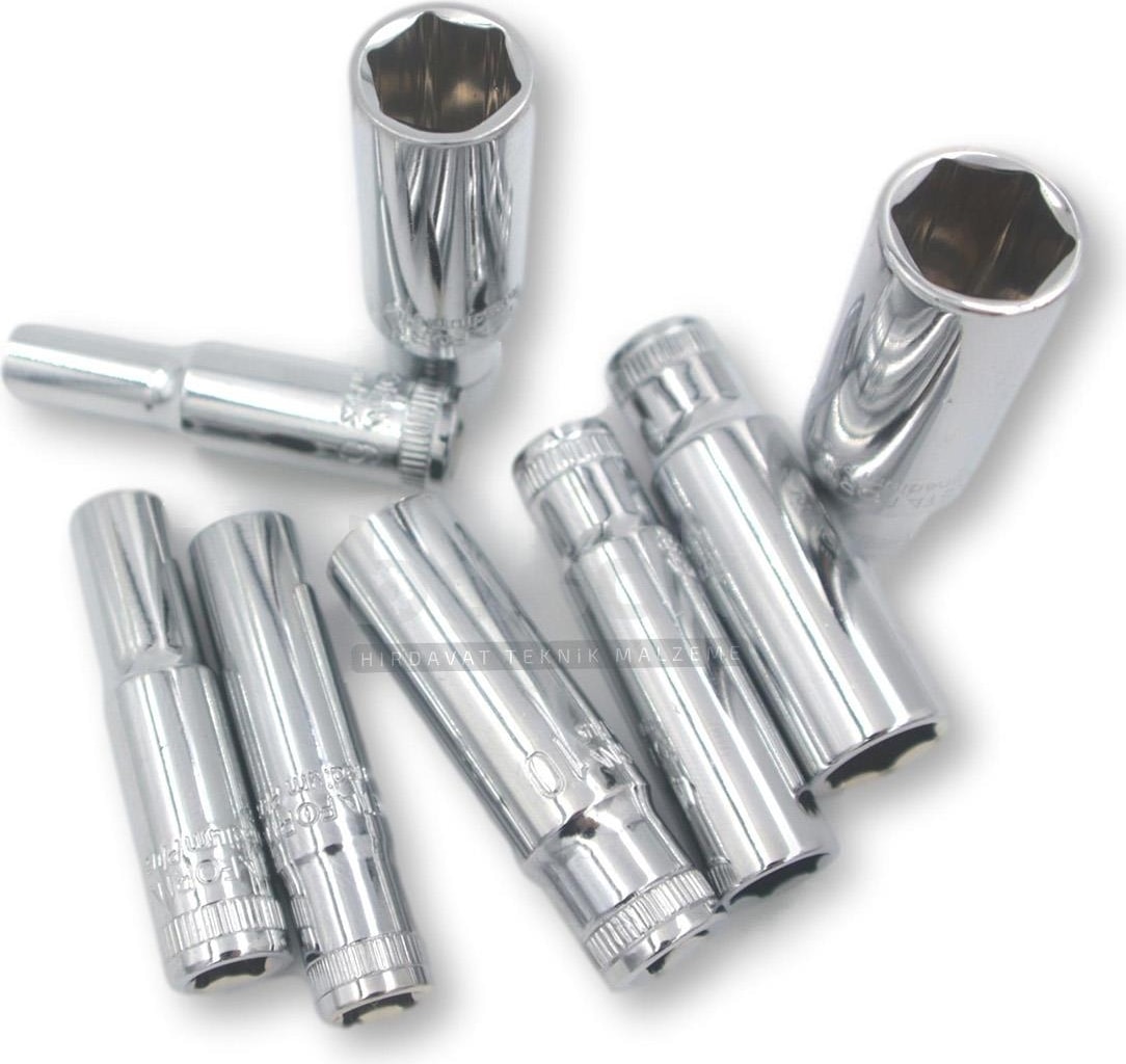 C04-R08 8 Parça 1/4” 6 Köşe Derin Lokma Anahtar Takımı