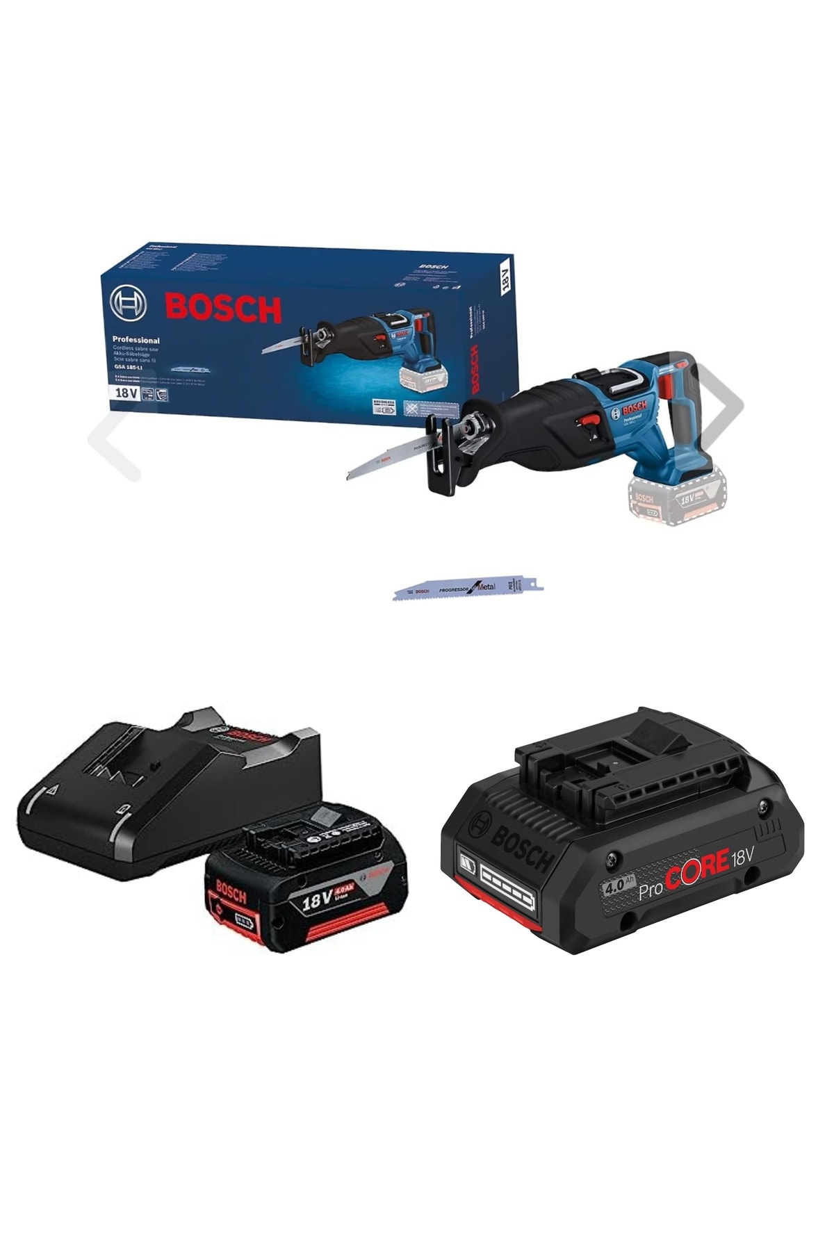 BOSCH Gsa 185 Kuyruk 18v 4.0 Ah Akü Karton Kutu (4.0 AH PROCORE AKÜ HEDİYELİ)