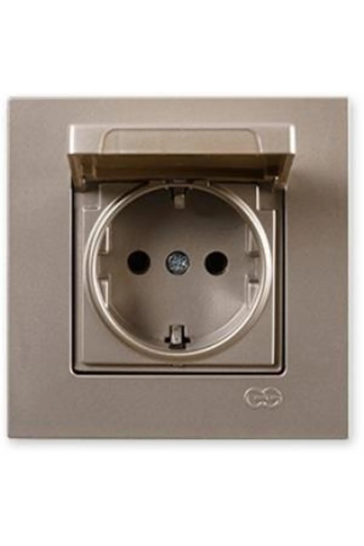 Eqona Kapaklı Topraklı Priz, M.Bej