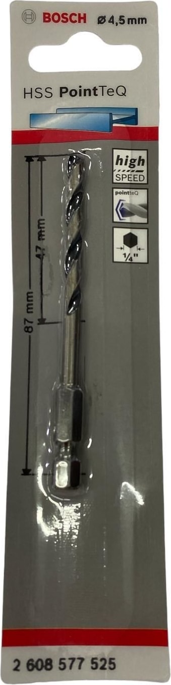 BOSCH Point Teq Altıgen Şaftlı Hss Matkap Ucu 4,5 mm