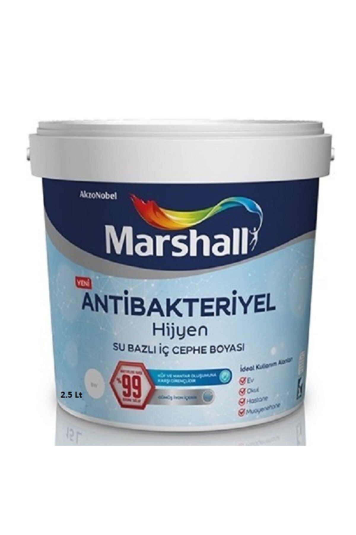 Antibakteriyel Hijyen Sıcak Çikolata Rengi İç Cephe Boyası  2.5 lt