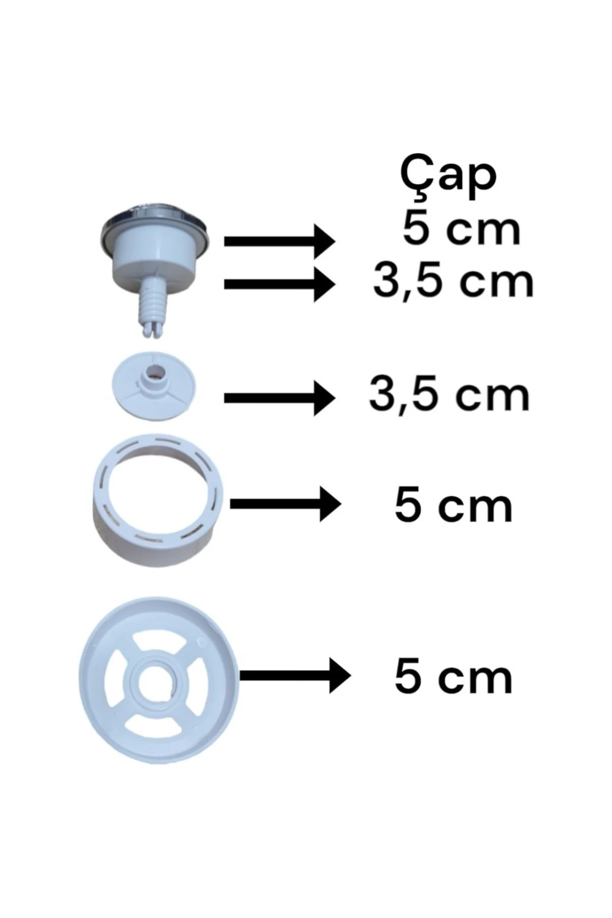 ATİ Rezervuar Basma Düğmesi İç Takım Basma Klozet Düğmesi
