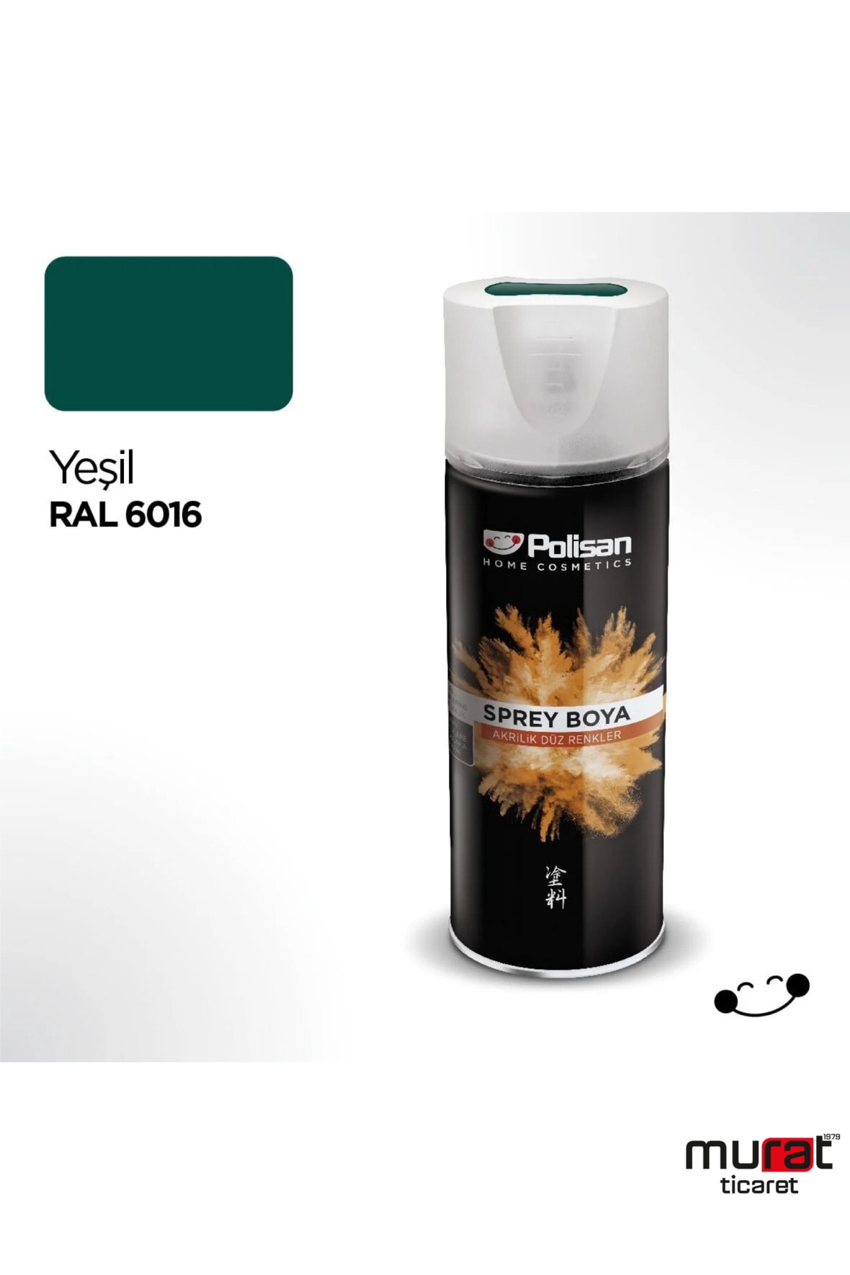 POLİSAN Akrilik Yeşil Sprey Boya 400 ml - RAL 6016