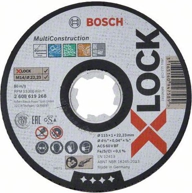 BOSCH 115X1 mm X-Lock Rapido Inox Kesme Taşı