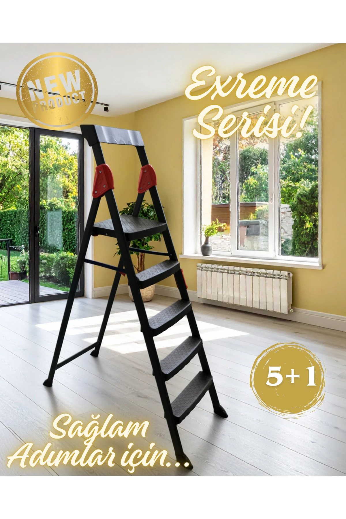 5+1 EXTREME MERDİVEN 6 BASAMAKLI ANTRASİT-KIRMIZI