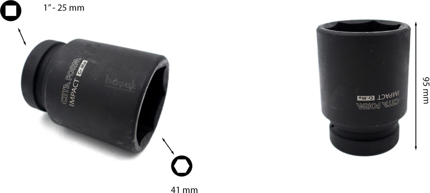 41 mm 1” 6 Köşe Derin Havalı Lokma Anahtar C84-H41