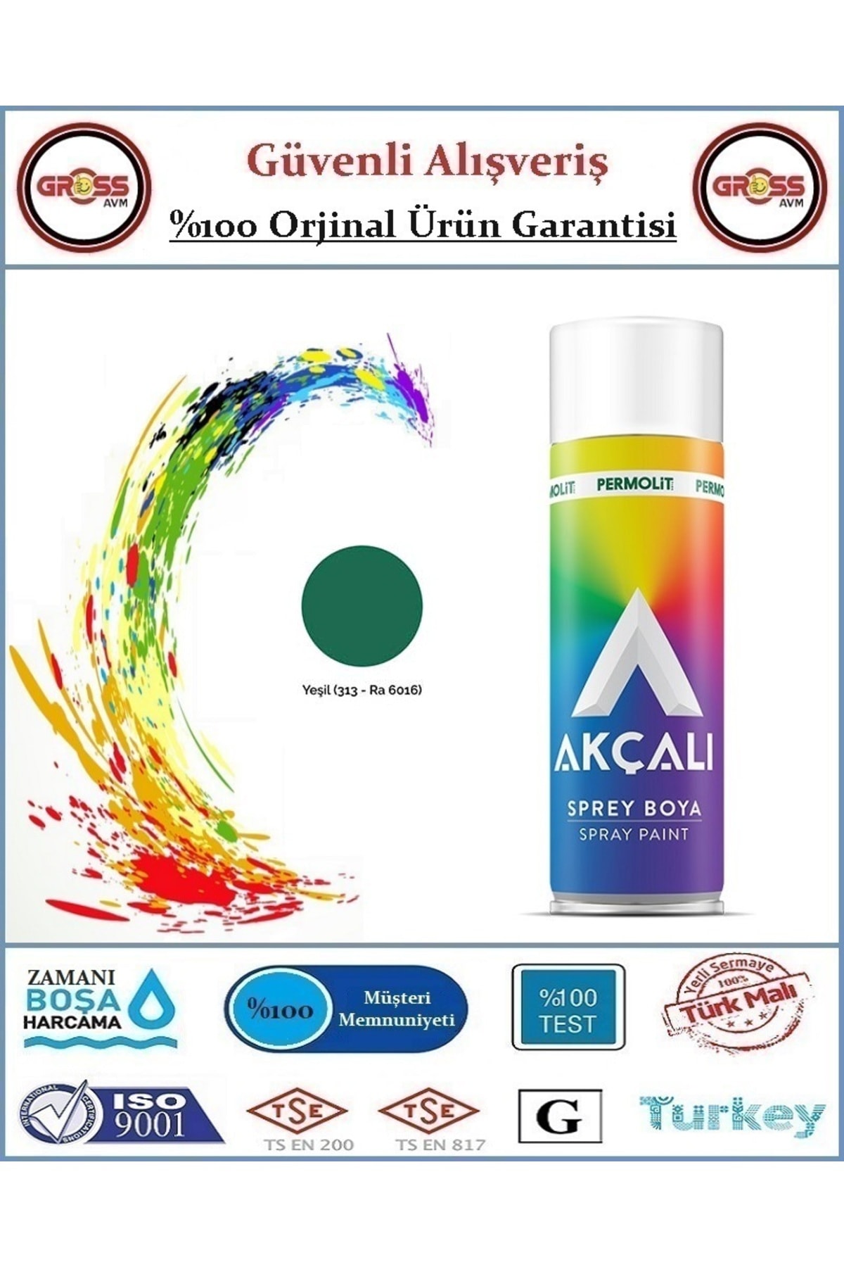 Sprey Boya - 400ML Tam Dolum - Orjinal Ürün - Yeşil