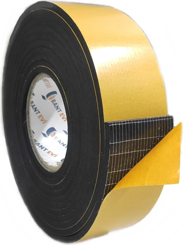 Epdm Kauçuk Sünger 5mm Kalınlık, 20mmx5mt Kendinden Yapışkanlı Kauçuk Yalıtım Bandı