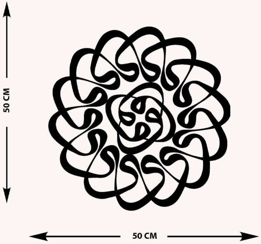 -Vav Harfi Islami Metal Tablo - Islami Ev Dekorasyonu - Dini Duvar Tabloları - 50 X 50 - Cm - Sıyah-Islm-123