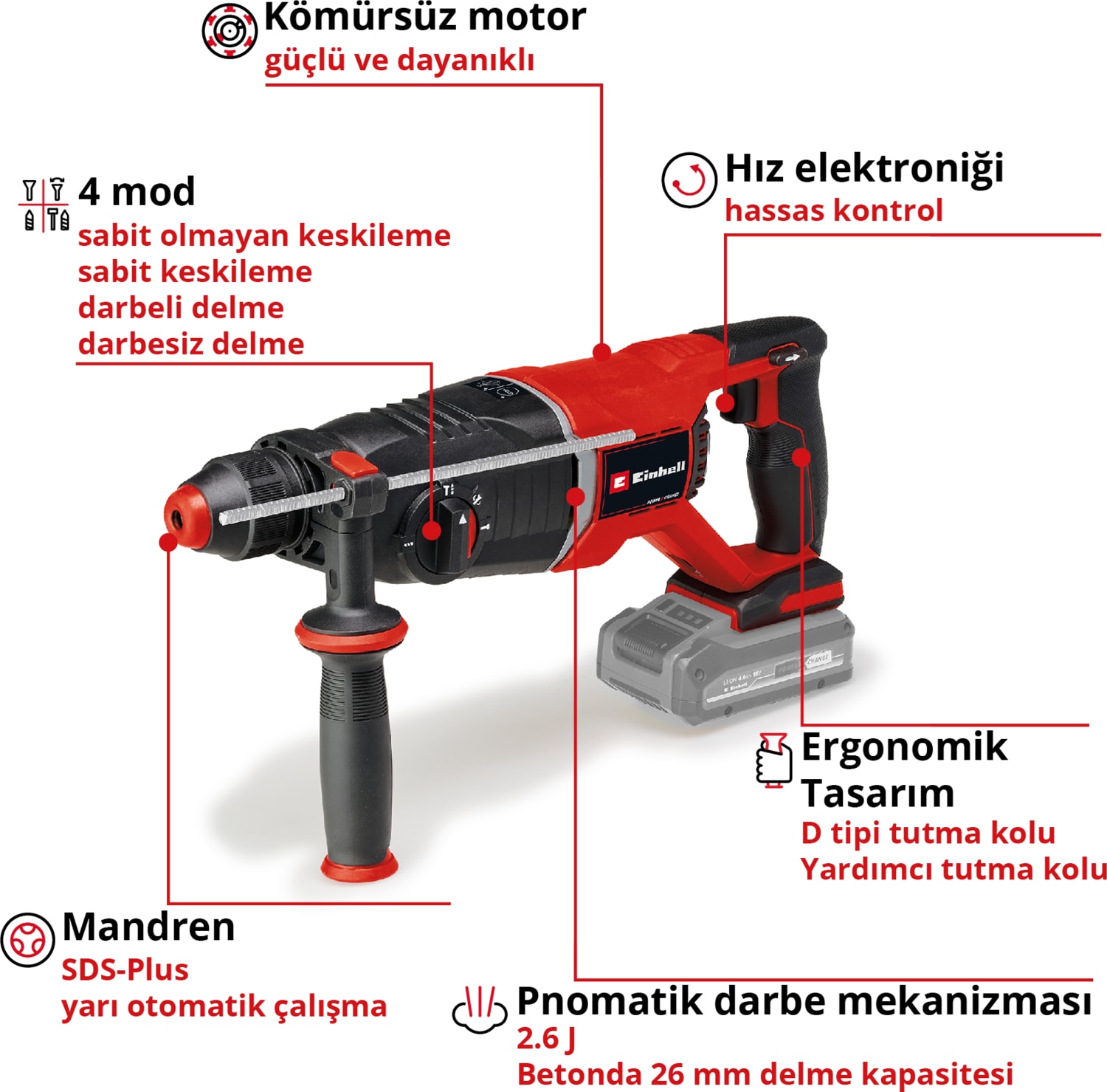 TP-HD 18/26 D Li BL - Solo, Kömürsüz Akülü Kırıcı Delici (Akü ve şarj cihazı dahil değildir) - 4514270