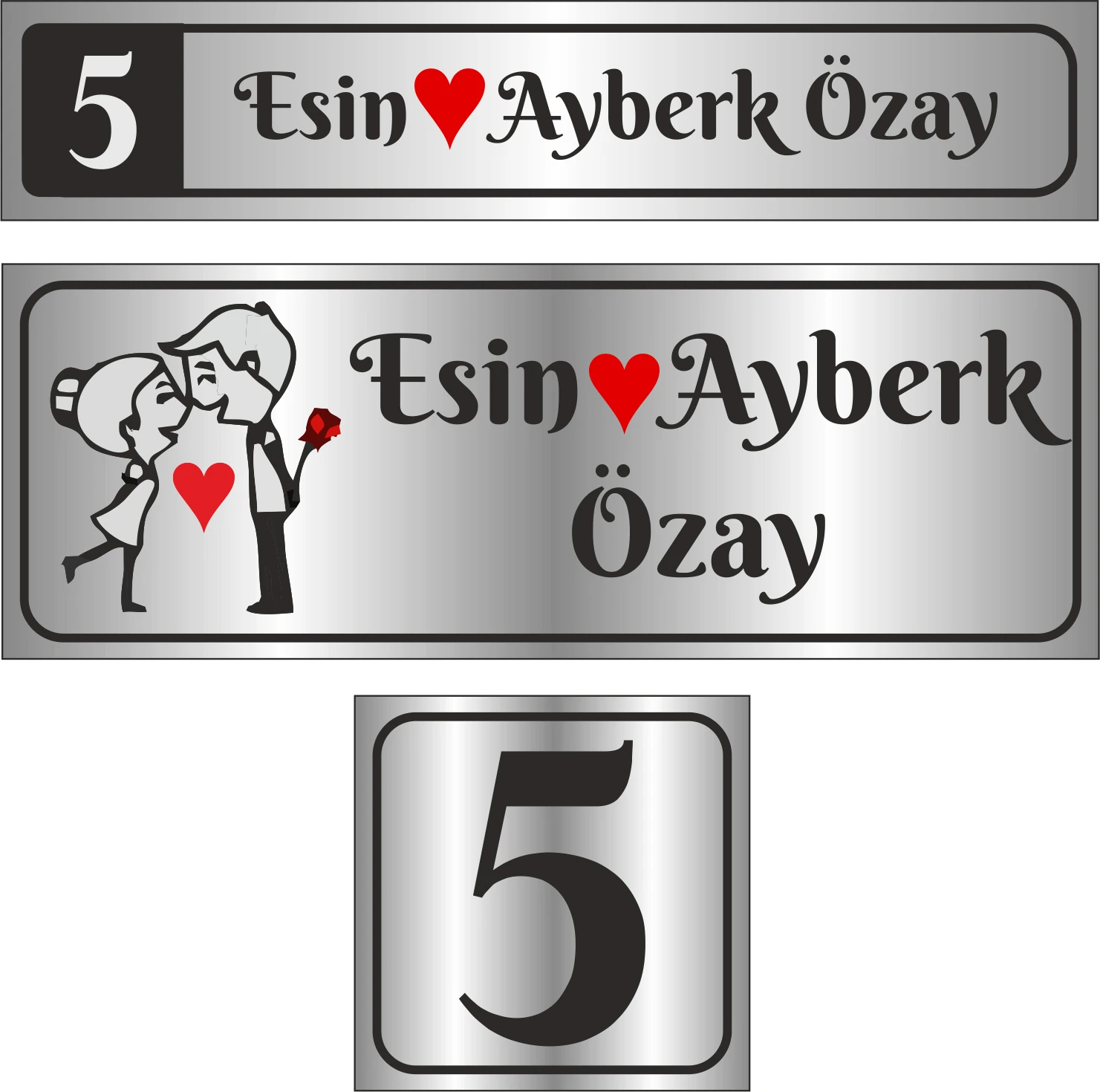 Metal Kapı İsimliği Gümüş Posta Kutusu 0012