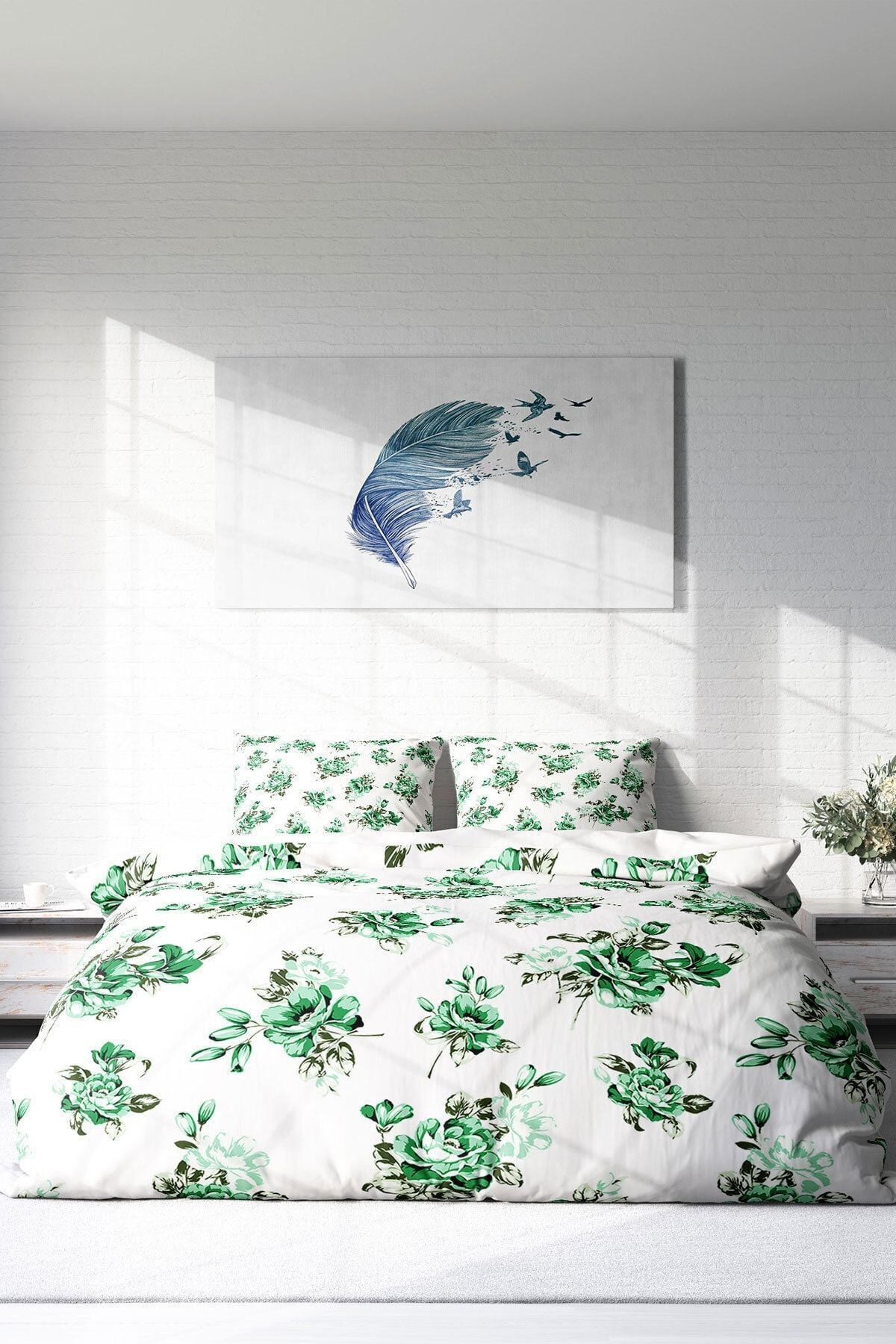 Green Garden Naturel Çift Kişilik Nevresim Takımı