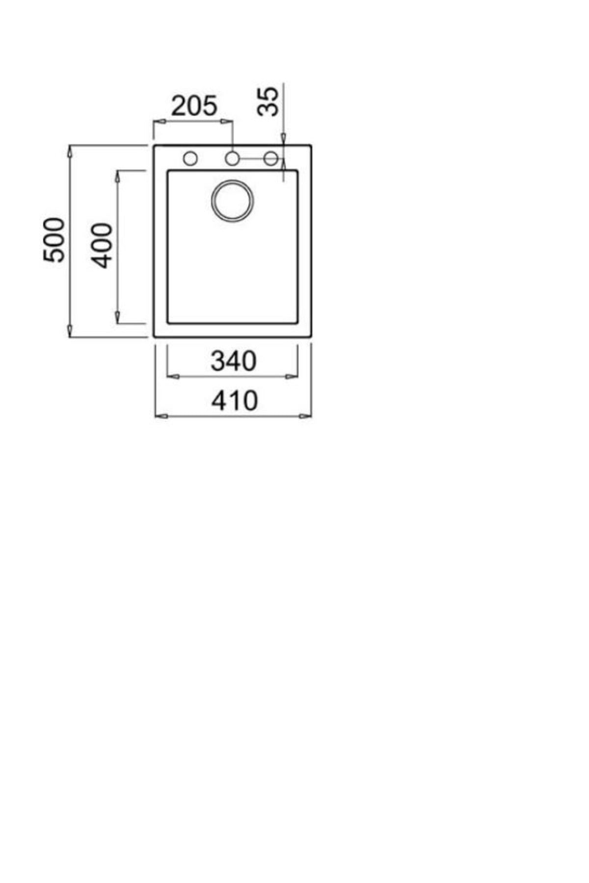Square 34.40 Bright Cream Tek Gözlü Granite Eviye
