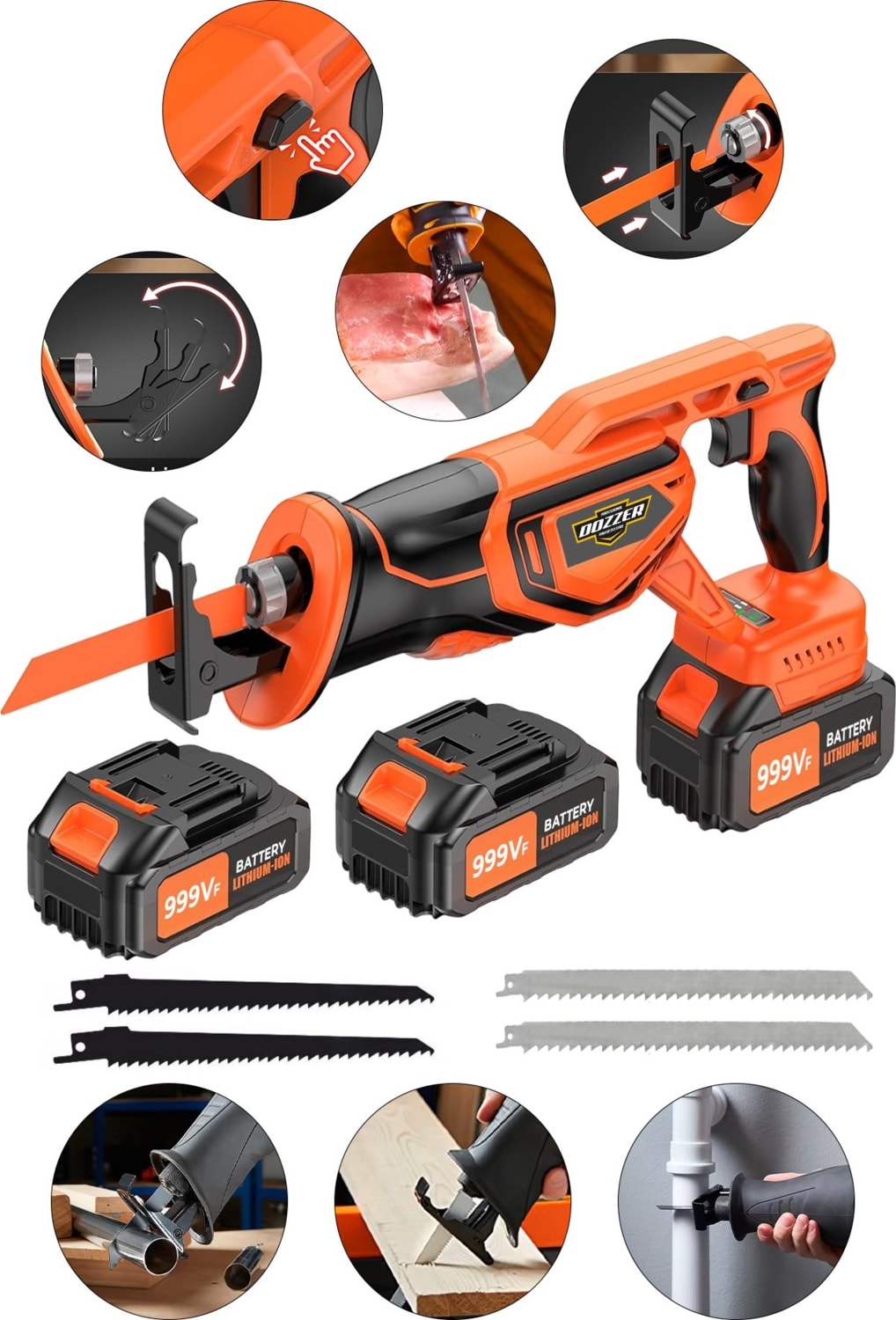 999 Vf Kömürsüz Motor 4 Bıçaklı 2x Akülü Şarjlı Tuğla Yutong Et Kemik Kesme Tilki Kuyruğu Makinesi