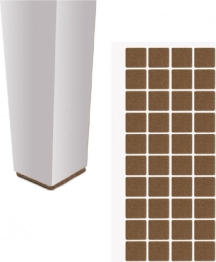 Kare Kahve 20x20 mm 2 Paket Yapışkanlı Sandalye Koltuk Mobilya Ayak Keçesi Zemin Koruyucu Keçe