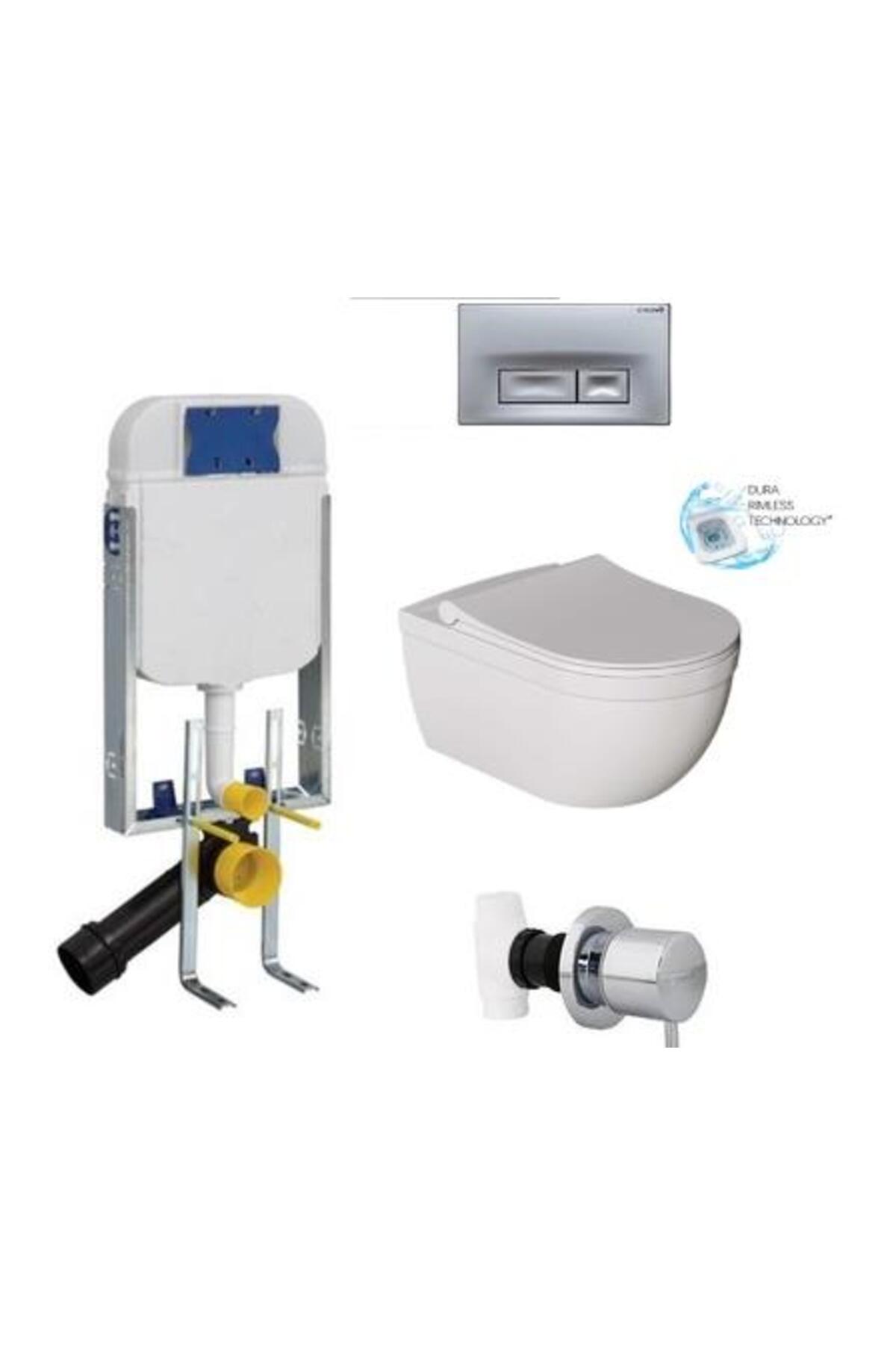 Gömme Rezervuar Seti Ve Dura Asma Klozet Sirius Ve Yavaş Kapak