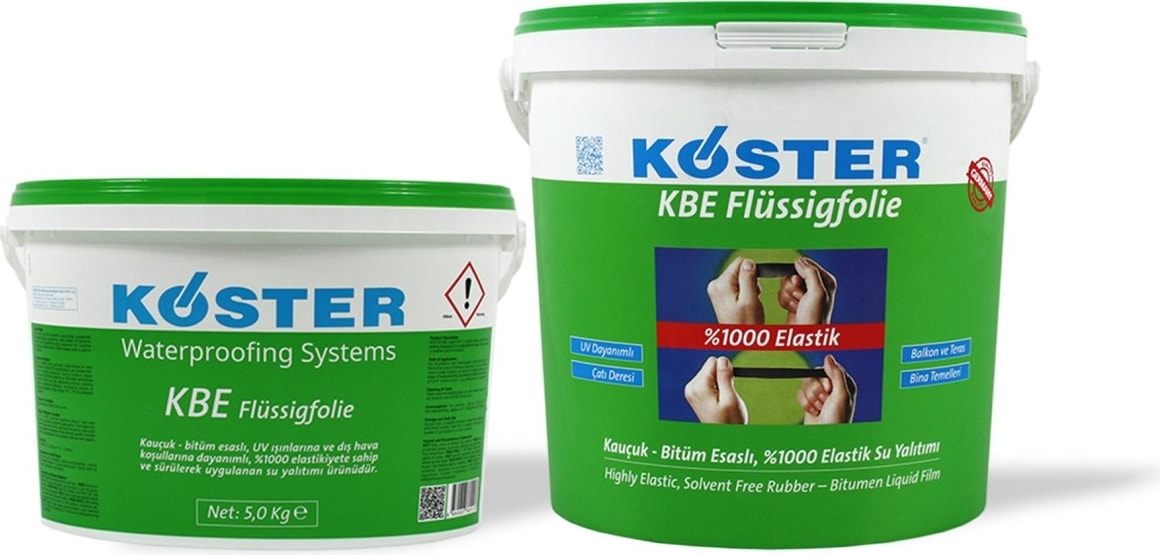 Koster 5 kg Kbe Flüssigfolie Kauçuk - Bitüm Esaslı, Uv Dayanımlı Su Yalıtımı Ürünü