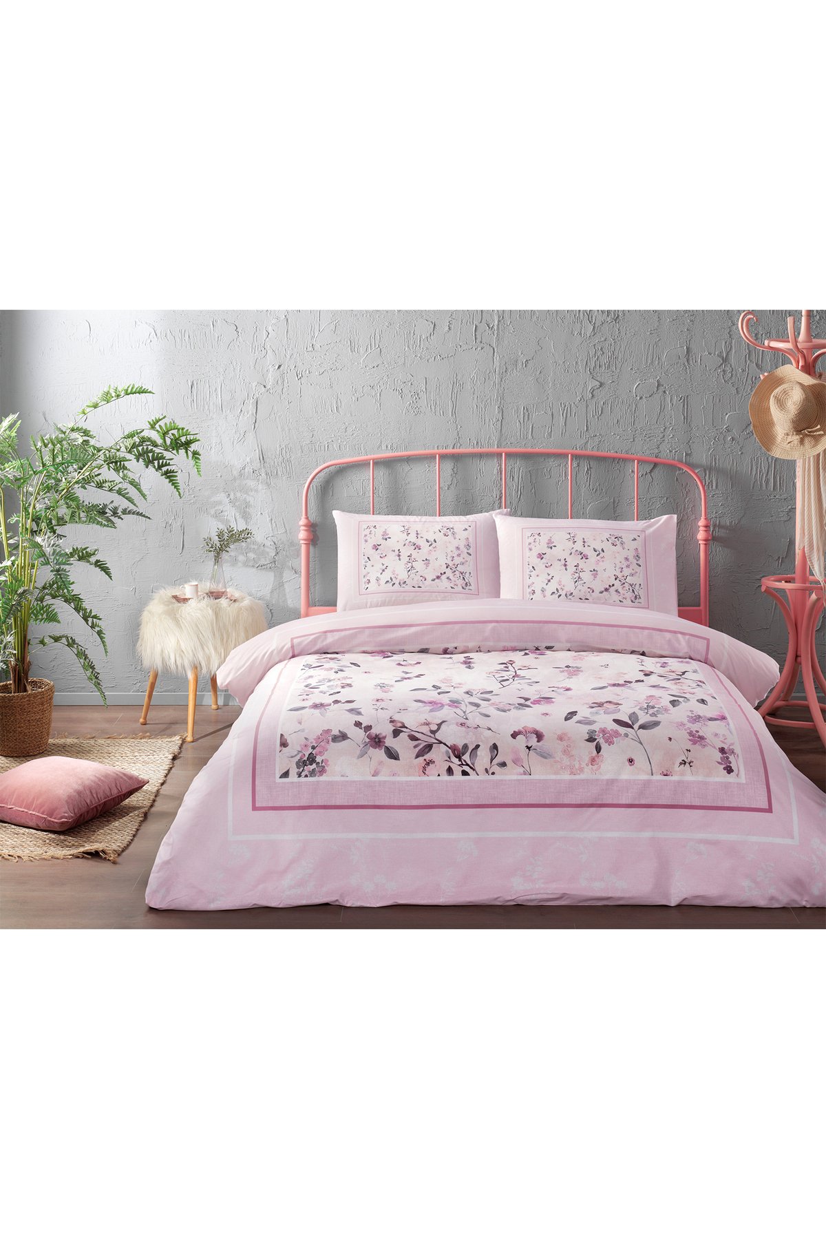 Fleur Rose Çift Kişilik Nevresim Seti