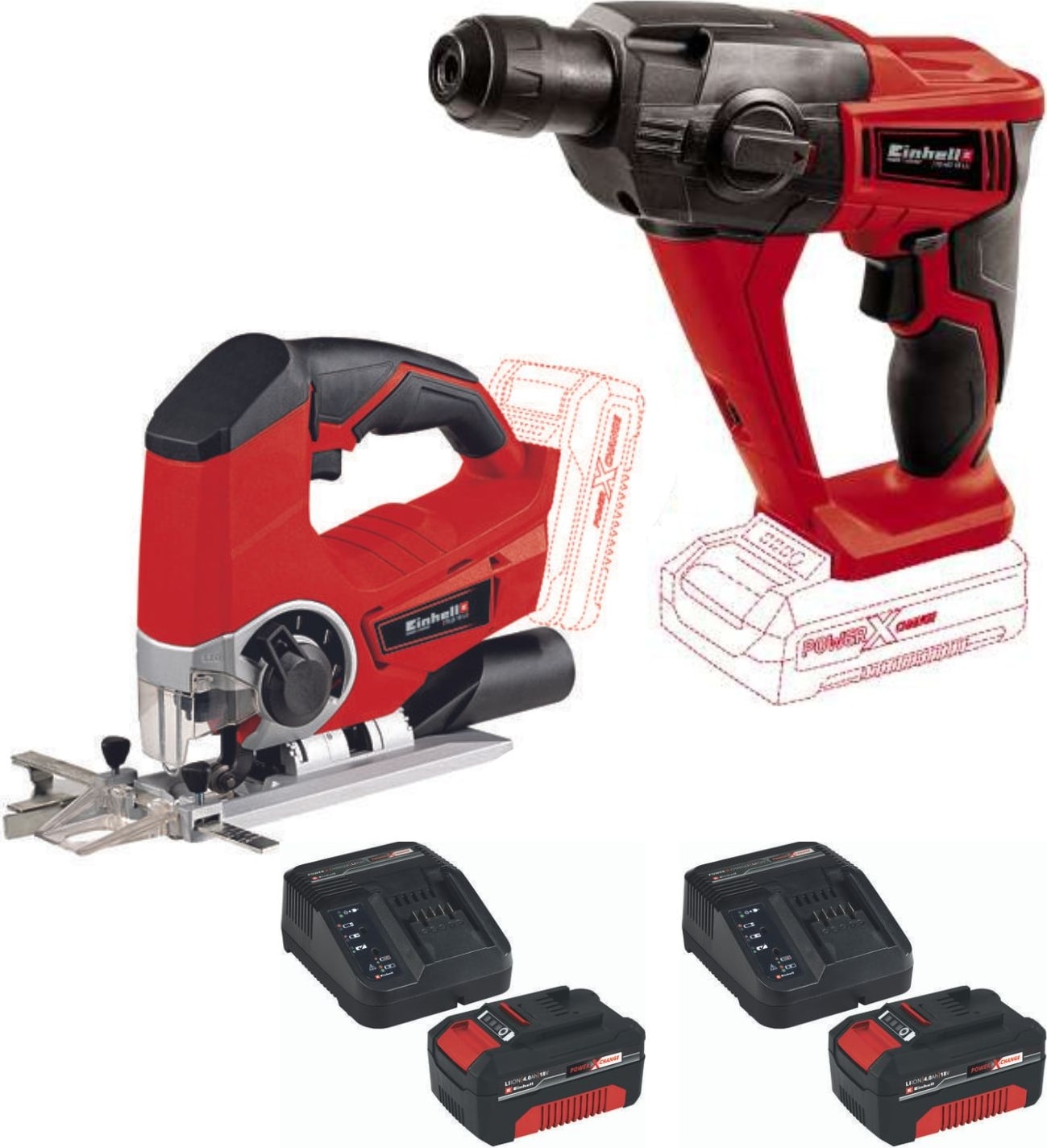 EİNHELL Te-Hd 18 Matkap Vidalama Te-Js 18 Li Dekupaj 2X4.0AH Akülü Set