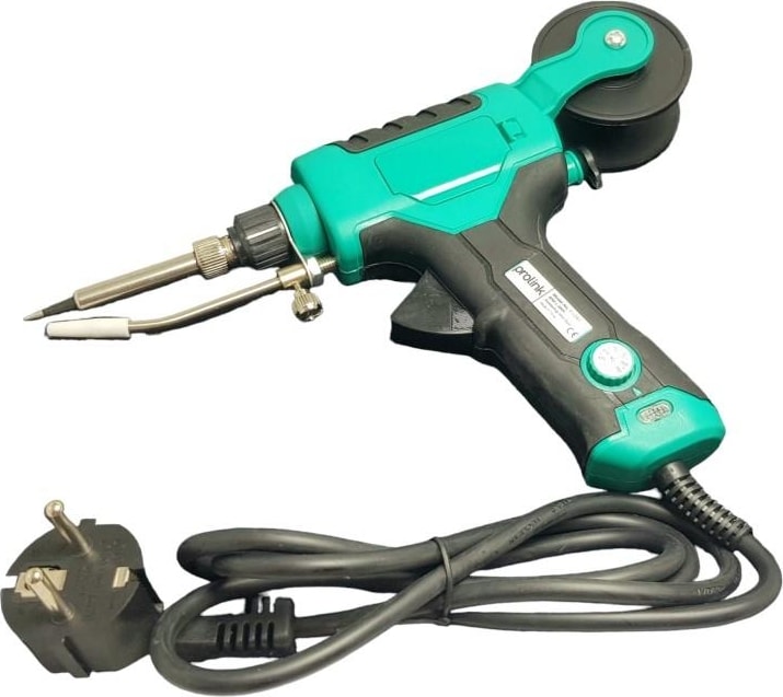PJ-043 Lehim Makaralı 60WATT Isı Ayarlı Tabanca Havya Düz Uçlu