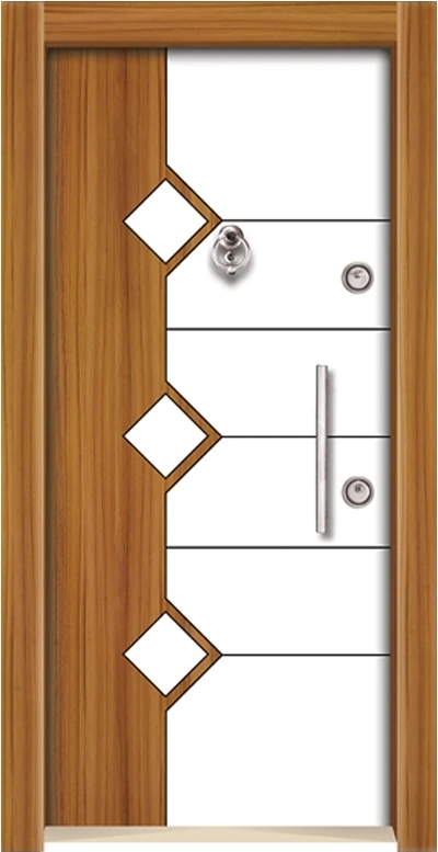 3555 Ahşap Kaplama Çelik Kapı, Kaplama Daire Kapısı Tırnaklı Sistem