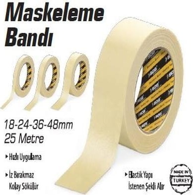 SGS Maskeleme Bant 18 Mm / 25 Mt 2500 (12 Adet)