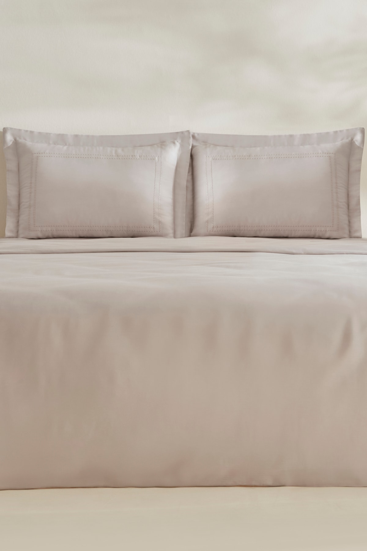 White Collection Felves %100 Pamuk King Size Nevresim Takımı Açık Gri