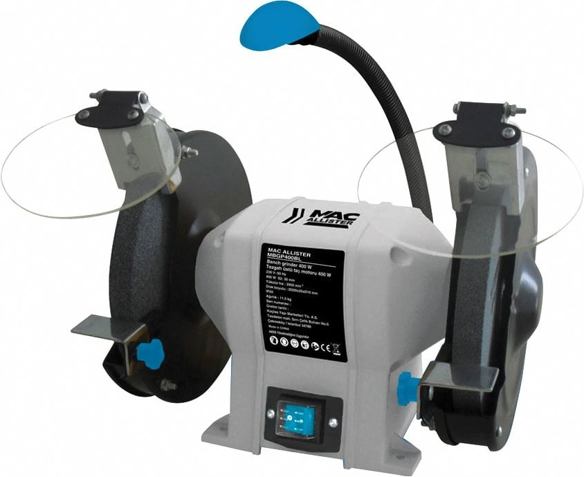 400 Watt 200 mm Lambalı Çark Taş Motoru Saçaklı Fırça Hediyeli
