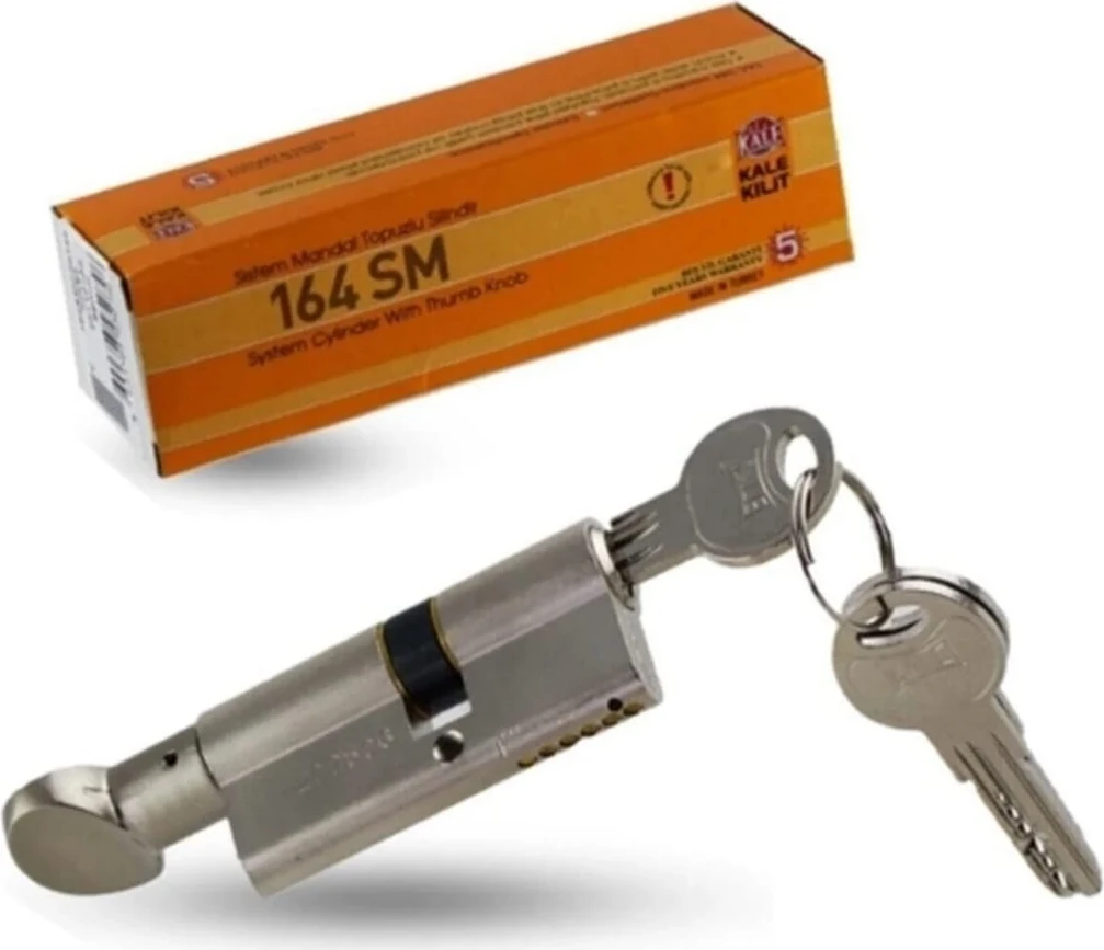 Kale Çelik Kapı Kilidi - Madal Topuzlu 164 Sm Kapı Bareli - 3 Anahtarlı Kilit - 5 Yıl Garantili