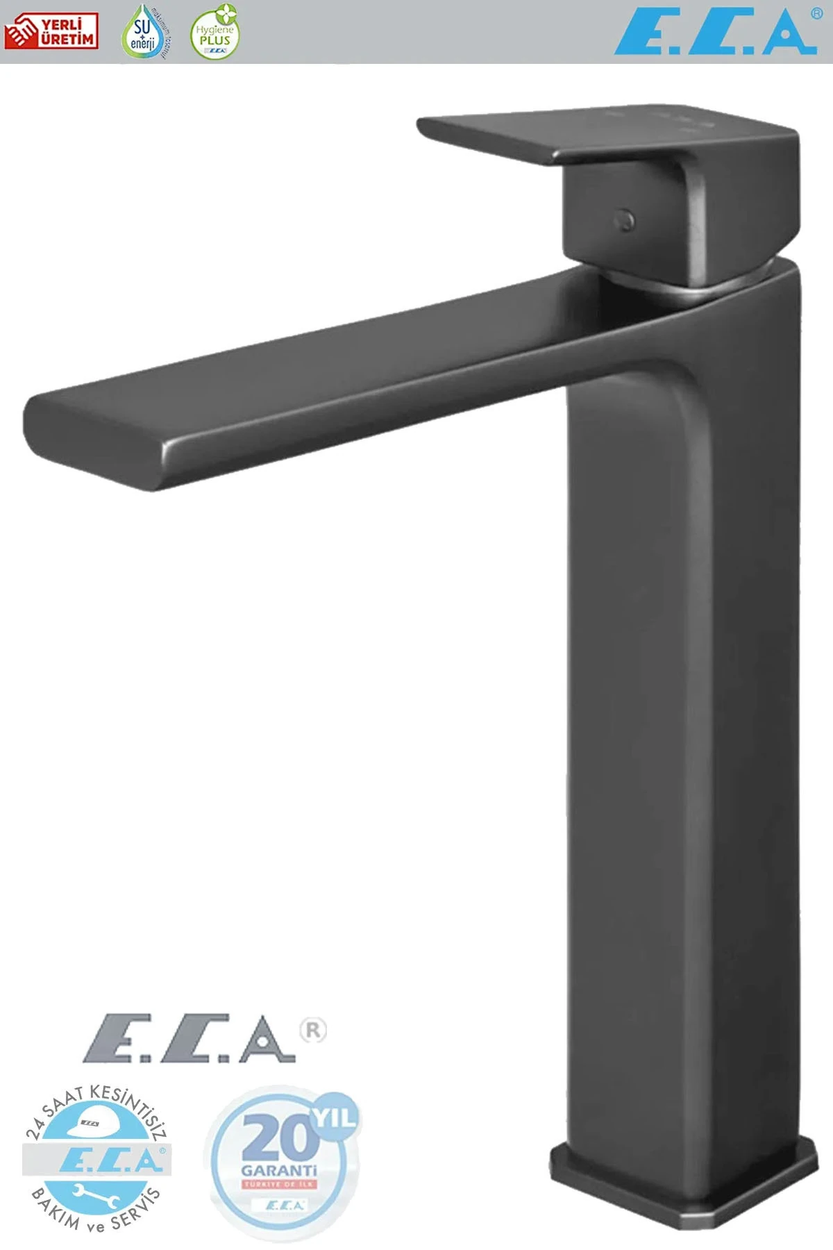 E.c.a Tiera Lavabo Bataryası Mat Siyah Yüksek Tip Lavabo Bataryası 103588002